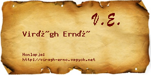 Virágh Ernő névjegykártya