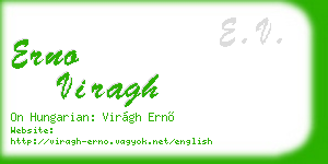 erno viragh business card